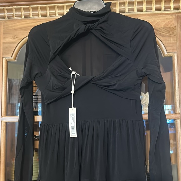 Pleated Mock Neck Dress - Picture 6 of 12